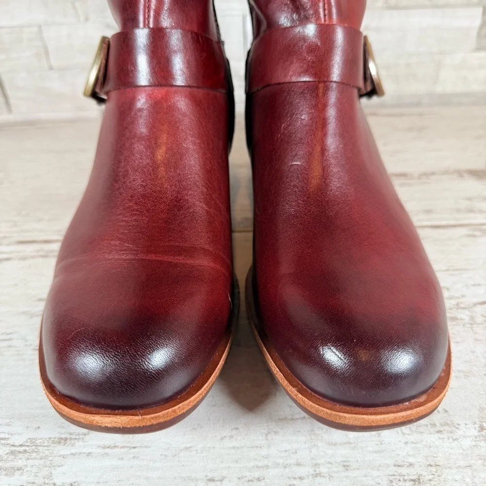 Kork-Ease Women's Carli Knee High Burnished Leather Riding Boot 6.5M Burgundy